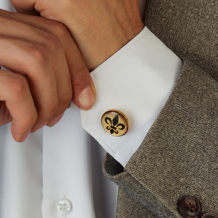 دکمه سردست روکش طلا طرح بردیا