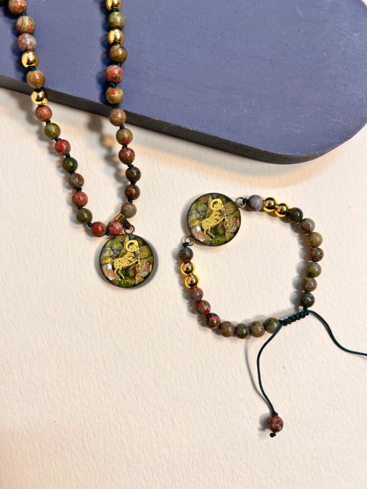 دستبند روکش طلا سری دیانا ماه تولد فروردین