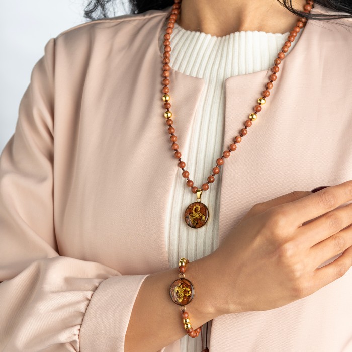 گردنبند دخترانه روکش طلا سری دیانا ماه تولد آبان