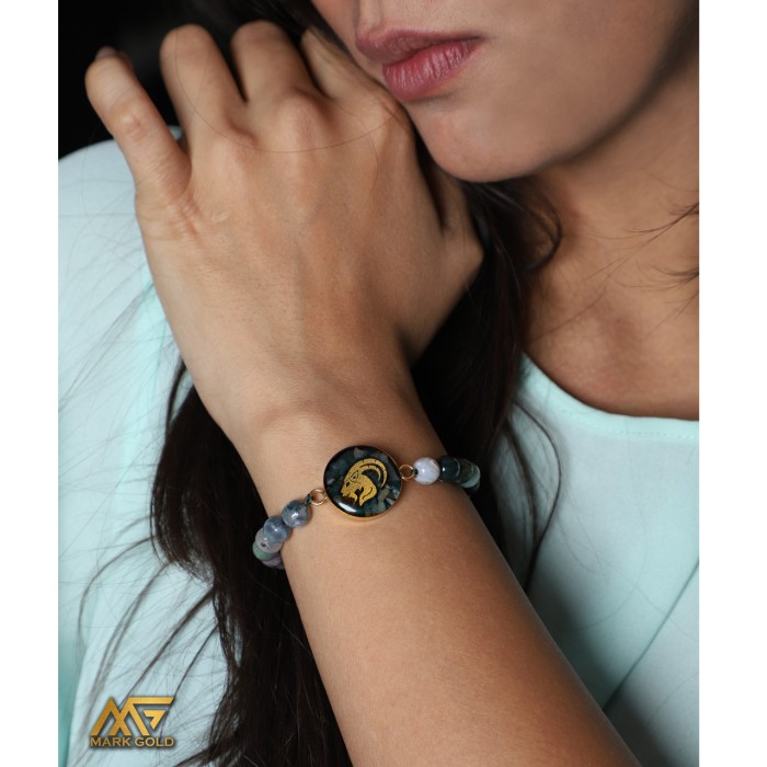 دستبند روکش طلا نماد ماه تولد دی سری کلاسیک