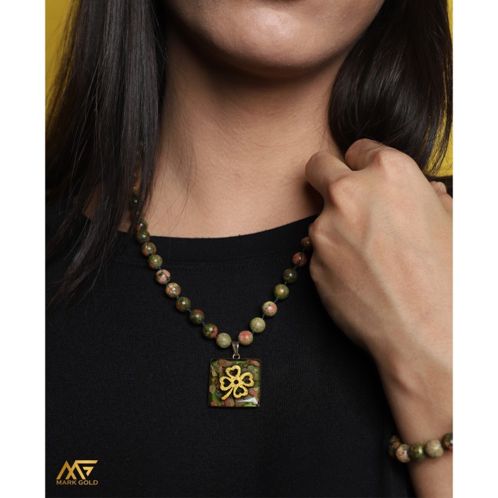 گردنبند دخترانه روکش طلا طرح شبدرچهار برگ