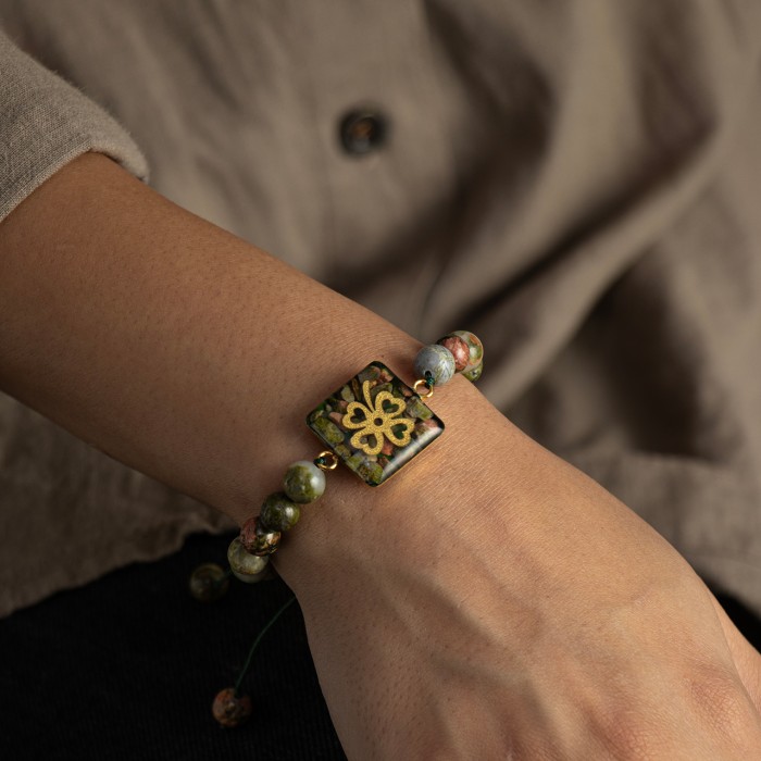 گردنبند دخترانه روکش طلا طرح شبدرچهار برگ