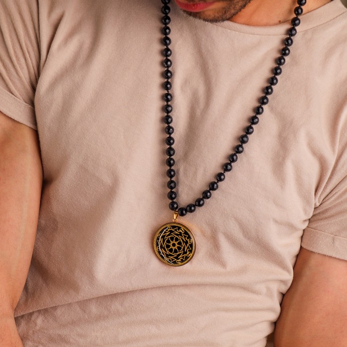 گردنبند روکش طلا طرح هیچ گرد