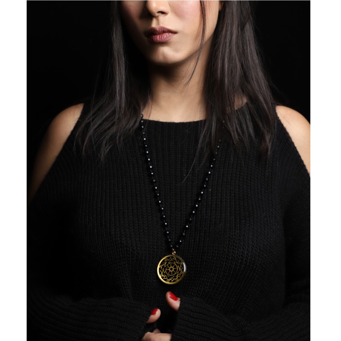 گردنبند روکش طلا طرح هیچ گرد