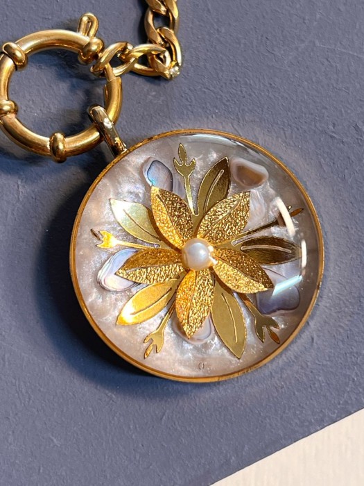 گردنبند دخترانه روکش طلا طرح نسترن2