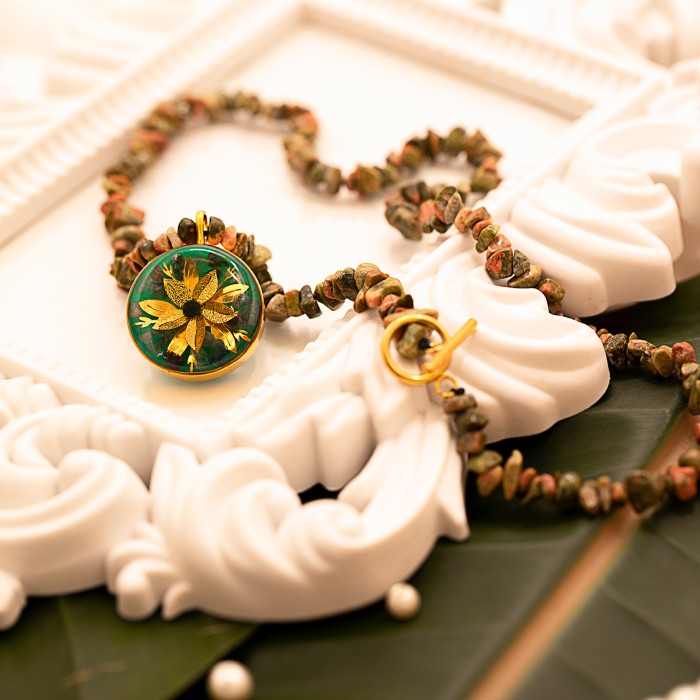 گردنبند دخترانه روکش طلا طرح نسترن3