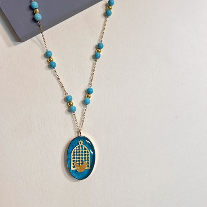 گردنبند دخترانه روکش طلا طرح مرغ آمین 2