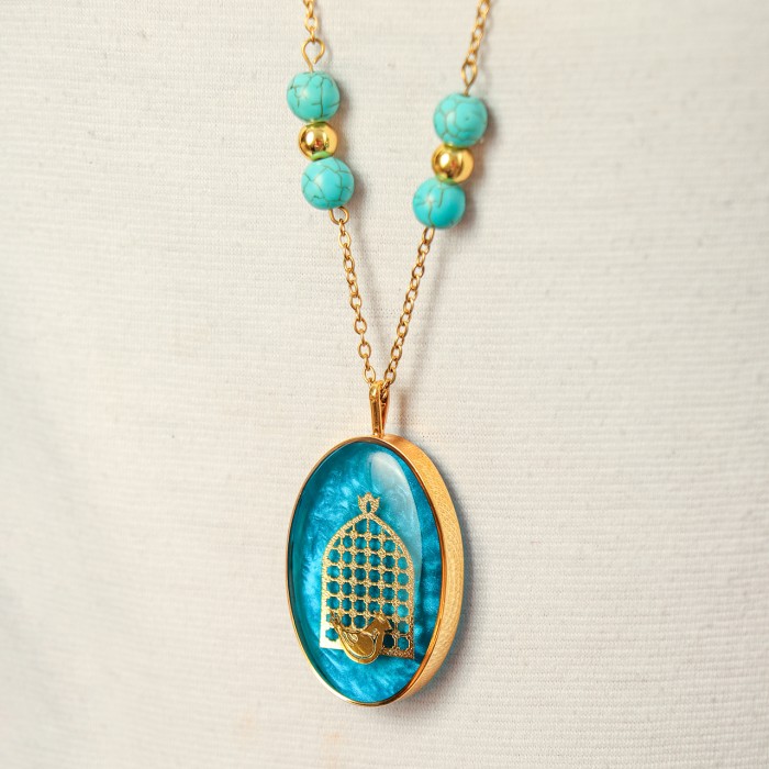 گردنبند دخترانه روکش طلا طرح مرغ آمین 2