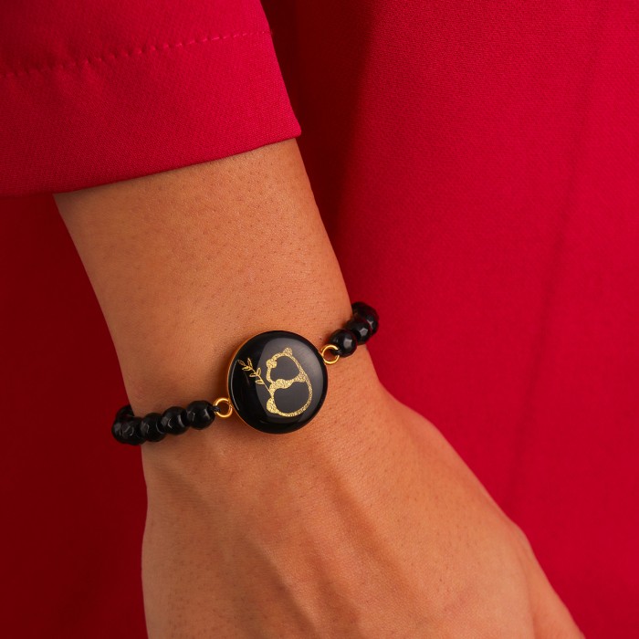 گردنبند و دستبند روکش طلا طرح پاندا