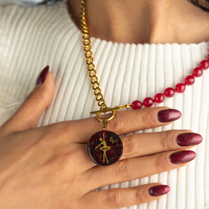 گردنبند دخترانه روکش طلا طرح بالرین