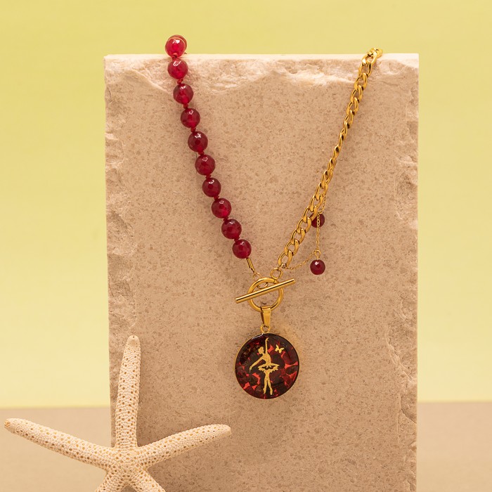 گردنبند دخترانه روکش طلا طرح بالرین