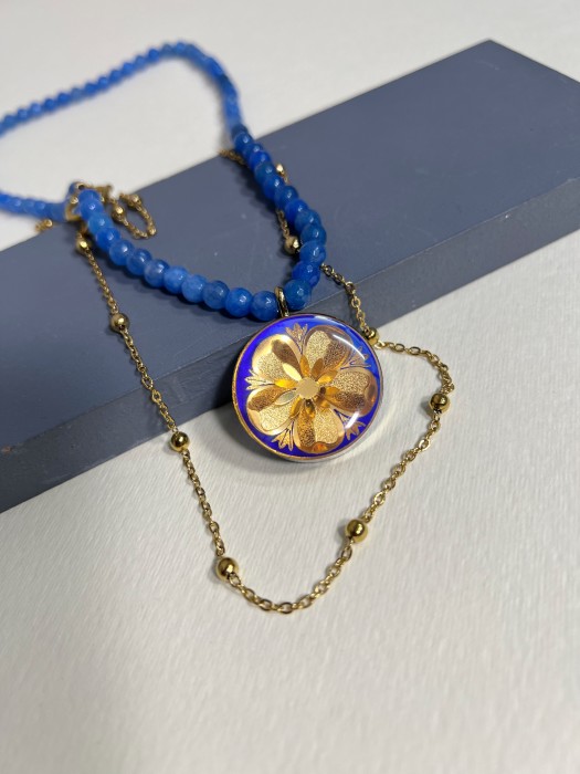 گردنبند دخترانه روکش طلا طرح نیلوفر
