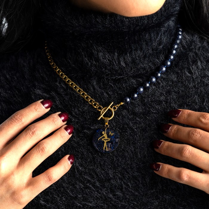 گردنبند دخترانه روکش طلا طرح بالرین