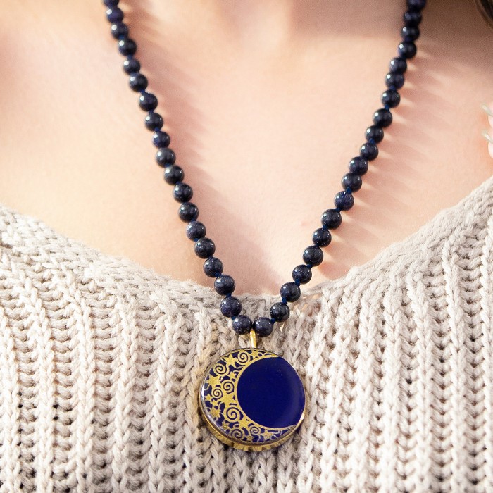 گردنبند دخترانه روکش طلا طرح ماهک