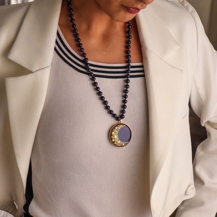 گردنبند دخترانه روکش طلا طرح ماهک