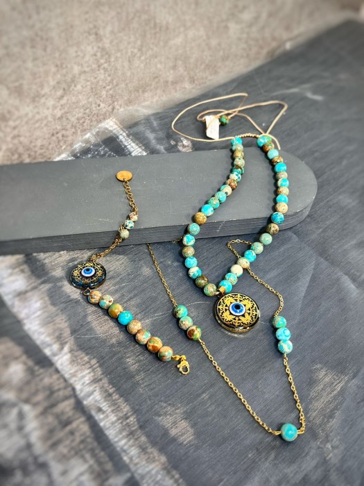 گردنبند دخترانه روکش طلا طرح چشم نظر2