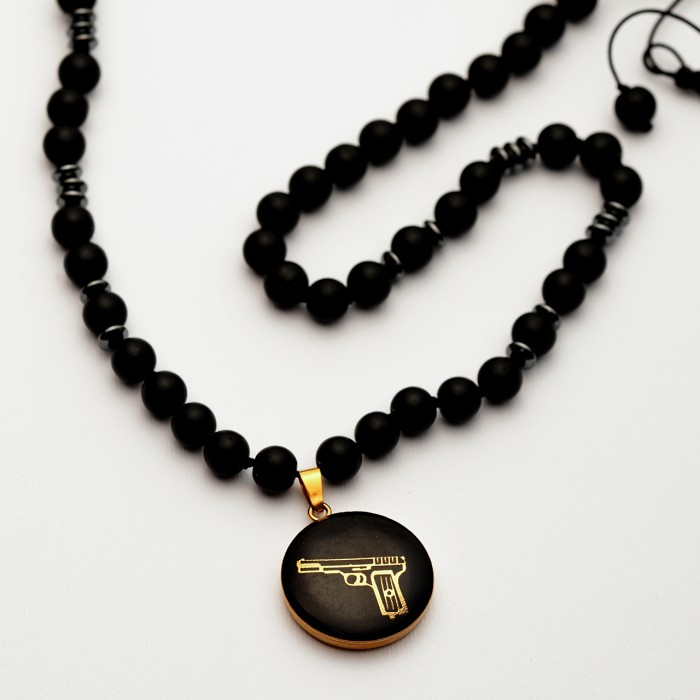 گردنبند روکش طلا طرح گان 