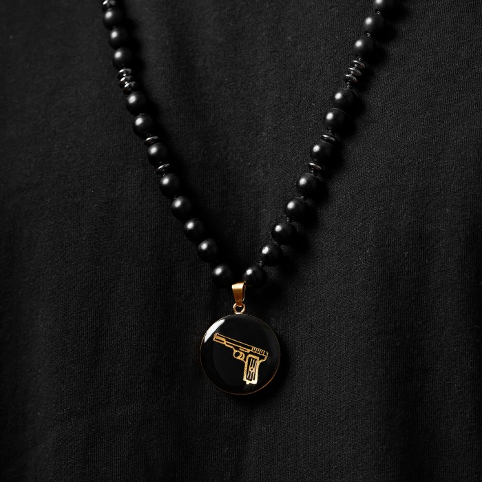 گردنبند روکش طلا طرح گان 