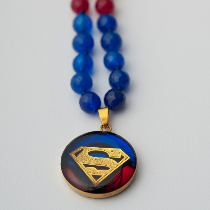 گردنبند روکش طلا طرح سوپرگرل