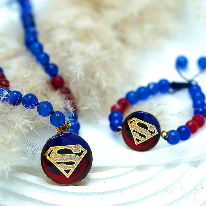 گردنبند روکش طلا طرح سوپرگرل