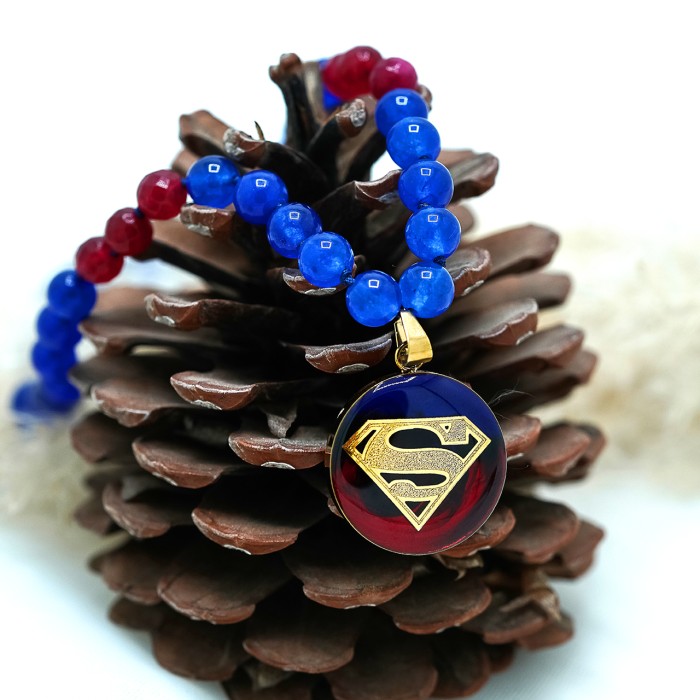 گردنبند روکش طلا طرح سوپرگرل