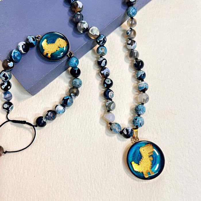 گردنبند دخترانه روکش طلا طرح تیرکس