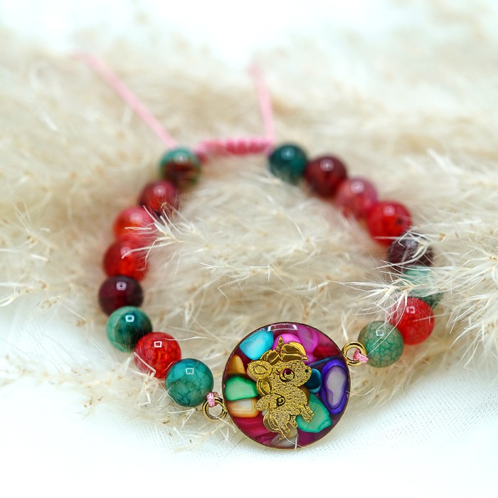 گردنبند دخترانه روکش طلا طرح یونیکورن