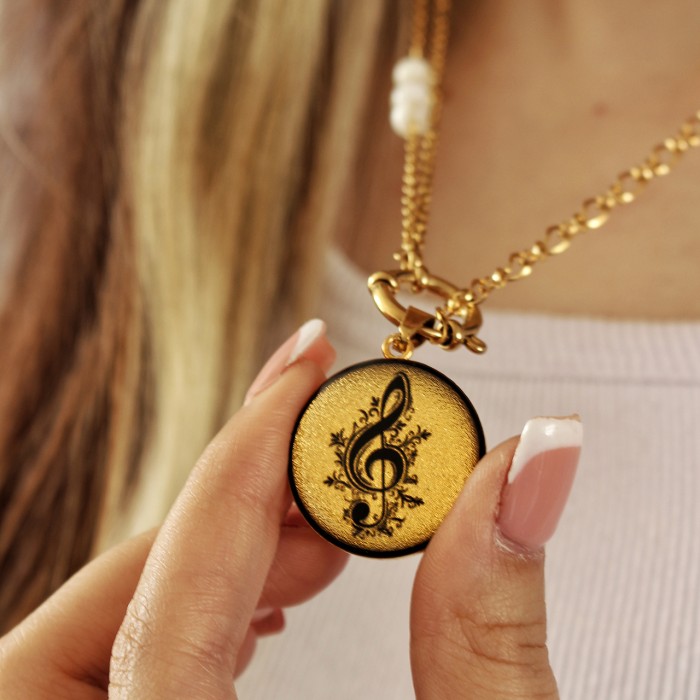 دستبند دخترانه روکش طلا طرح نت سل