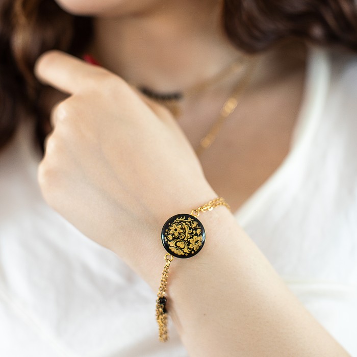 دستبند دخترانه روکش طلا طرح گلسا