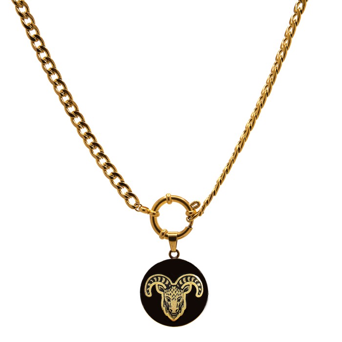 گردنبند دخترانه روکش طلا ماه تولد فروردین سری رویال