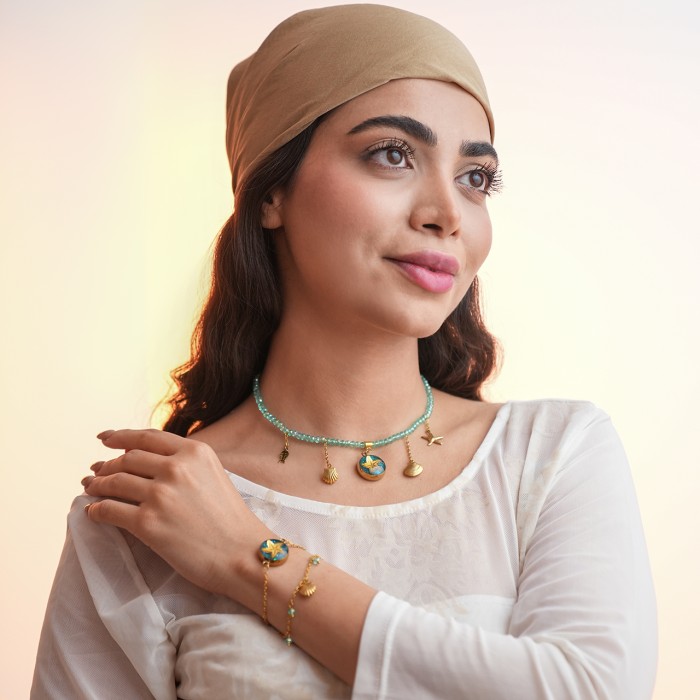 گردنبند روکش طلا طرح ستاره دریایی