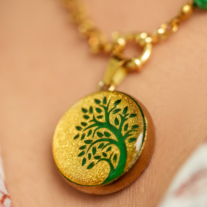 گردنبند روکش طلا طرح درخت زندگی(Tree of Life)