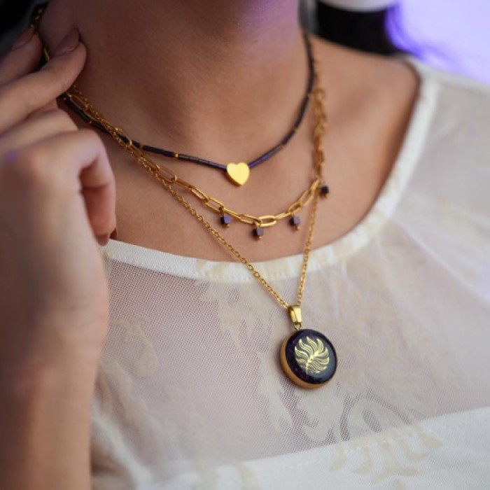 گردنبند روکش طلا طرح آیدا