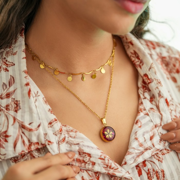 گردنبند روکش طلا طرح نازنین