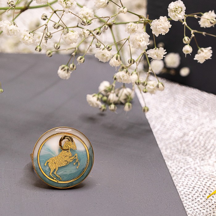 انگشتر دخترانه روکش طلا ماه تولد فروردین سری آرام