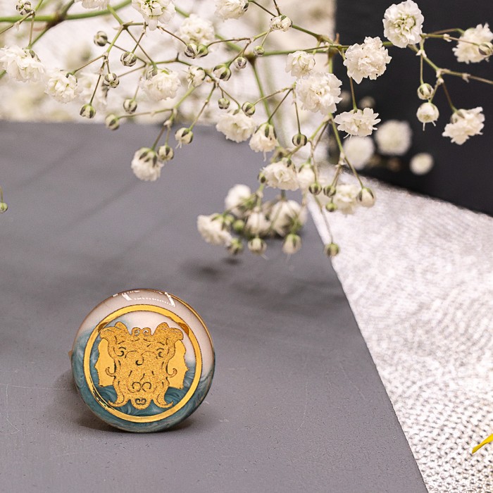 انگشتر دخترانه روکش طلا ماه تولد خرداد سری آرام