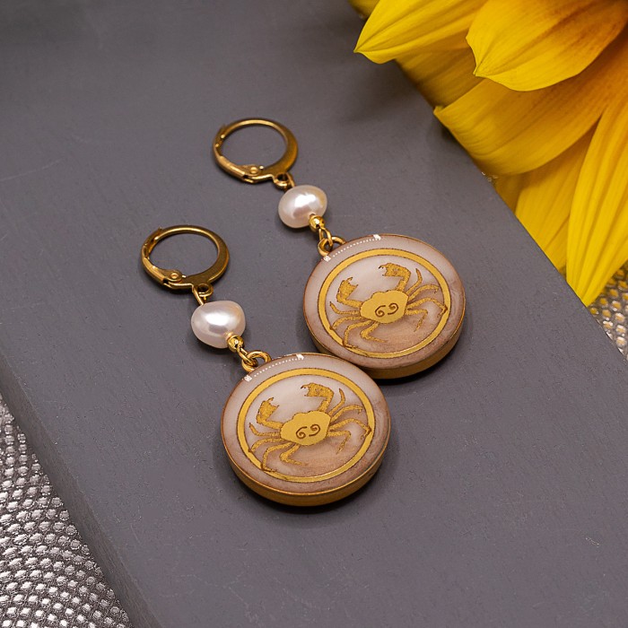 گوشواره دخترانه روکش طلا ماه تولد تیر سری آرام