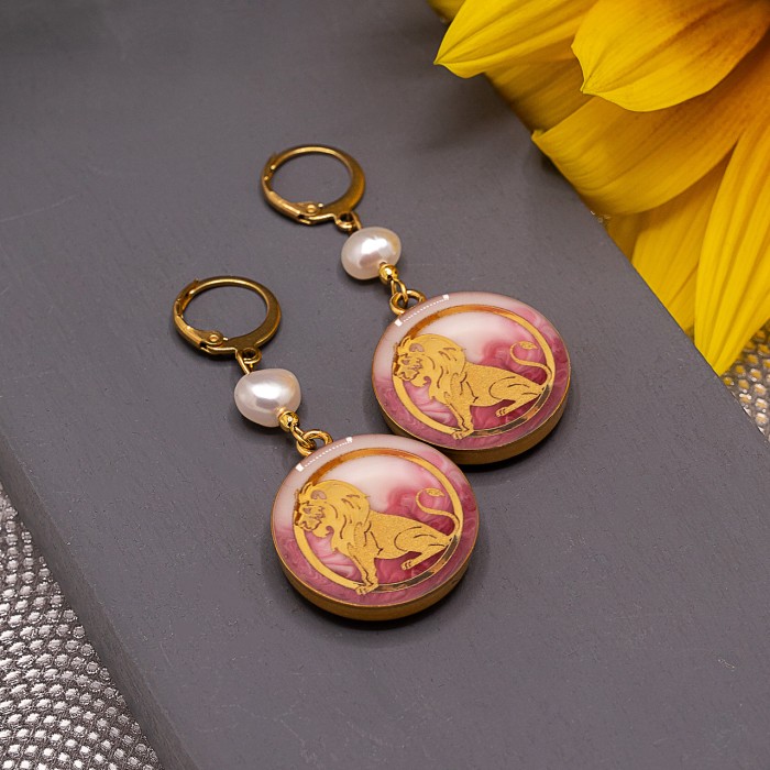 گوشواره دخترانه روکش طلا ماه تولد مرداد سری آرام