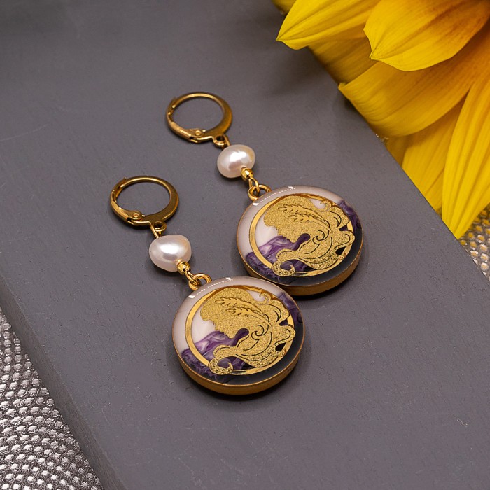 گوشواره دخترانه روکش طلا ماه تولد شهریور سری آرام