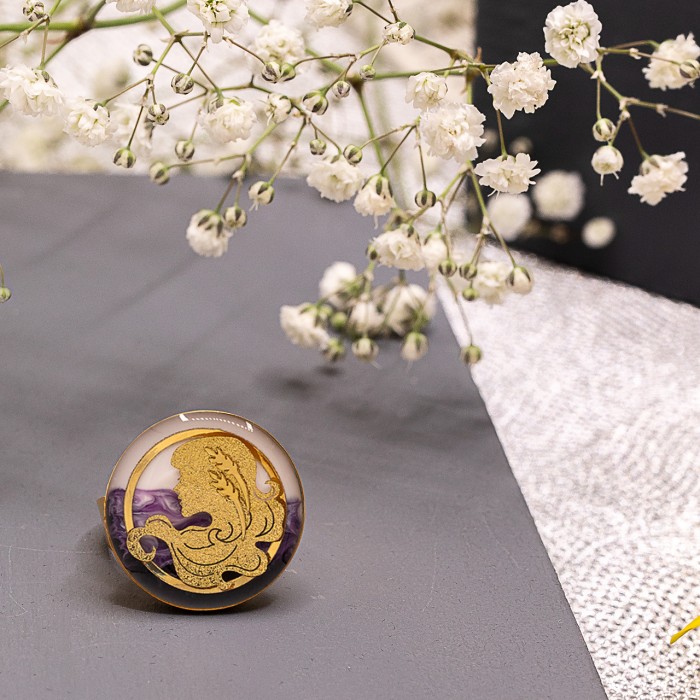 انگشتر دخترانه روکش طلا ماه تولد شهریور سری آرام