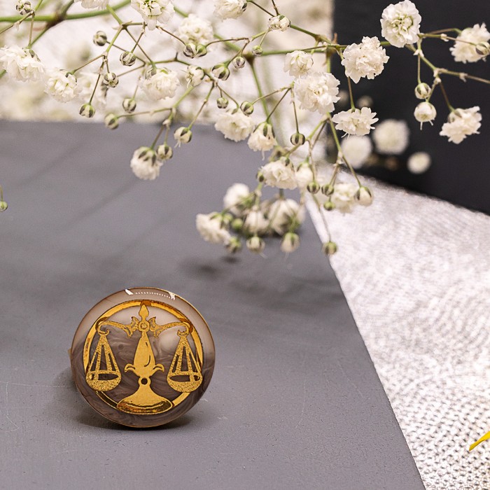 انگشتر دخترانه روکش طلا ماه تولد مهر سری آرام