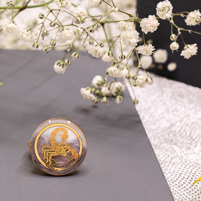 انگشتر دخترانه روکش طلا ماه تولد آبان سری آرام