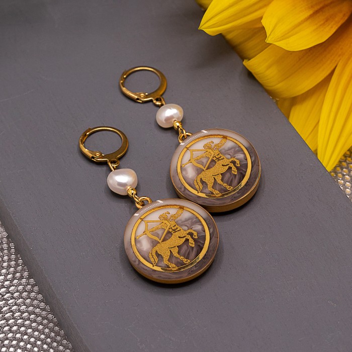 گوشواره دخترانه روکش طلا ماه تولد آذر سری آرام