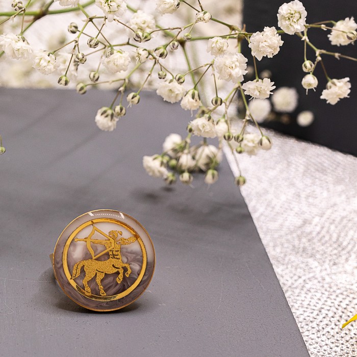 انگشتر دخترانه روکش طلا ماه تولد آذر سری آرام