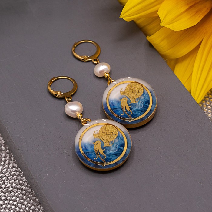 گوشواره دخترانه روکش طلا ماه تولد بهمن سری آرام