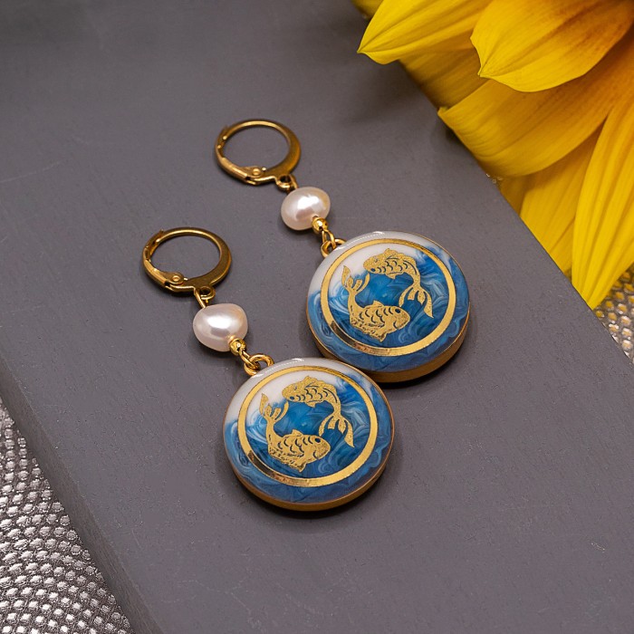 گوشواره دخترانه روکش طلا ماه تولد اسفند سری آرام