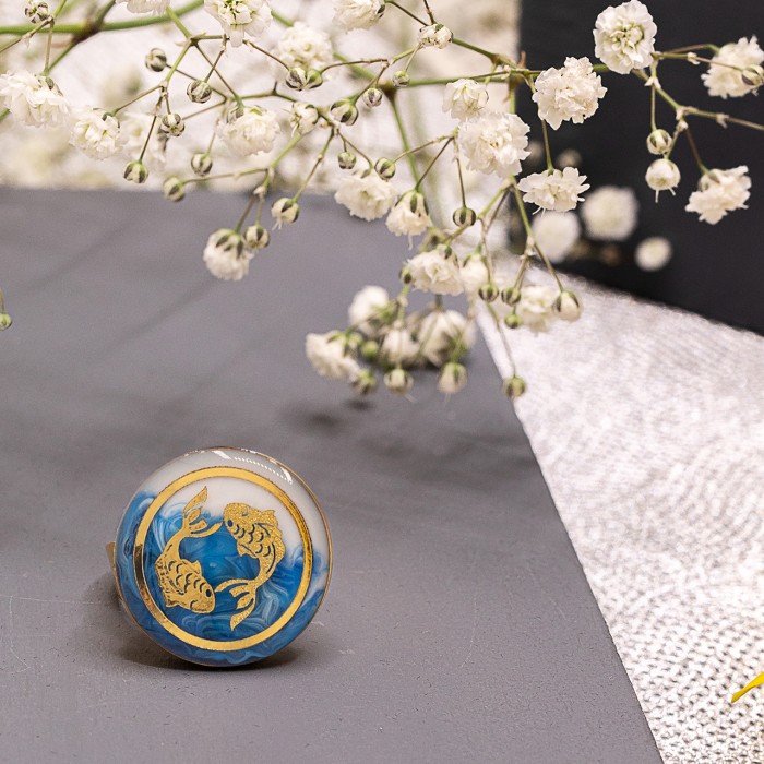 انگشتر دخترانه روکش طلا ماه تولد اسفند سری آرام