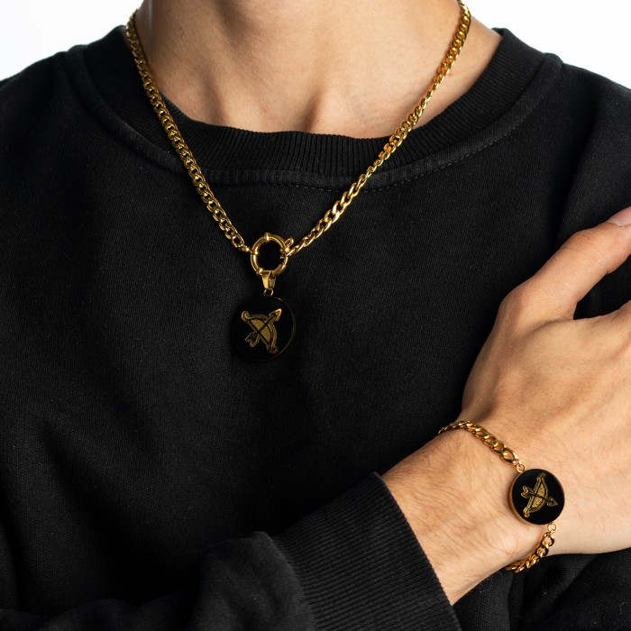 دستبند روکش طلا ماه تولد آذر سری رویال