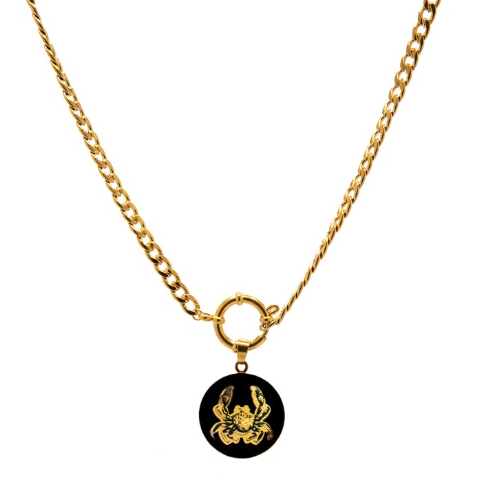 گردنبند دخترانه روکش طلا ماه تولد تیر سری رویال