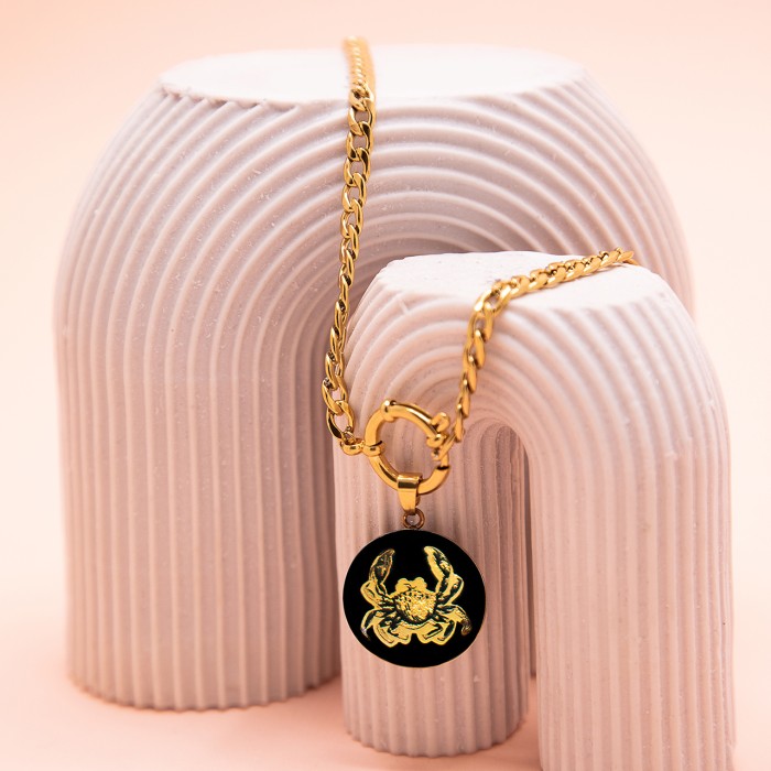 گردنبند دخترانه روکش طلا ماه تولد تیر سری رویال